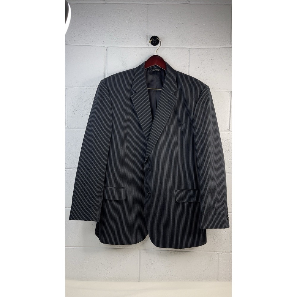 Jos A Bank Men's 48R Seersucker Blac White Stripe Cotton Stay Cool Blazer Jacket